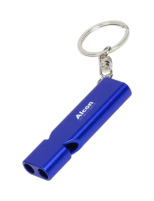 Quick Alert Blue Safety Whistle w/Alcon Logo