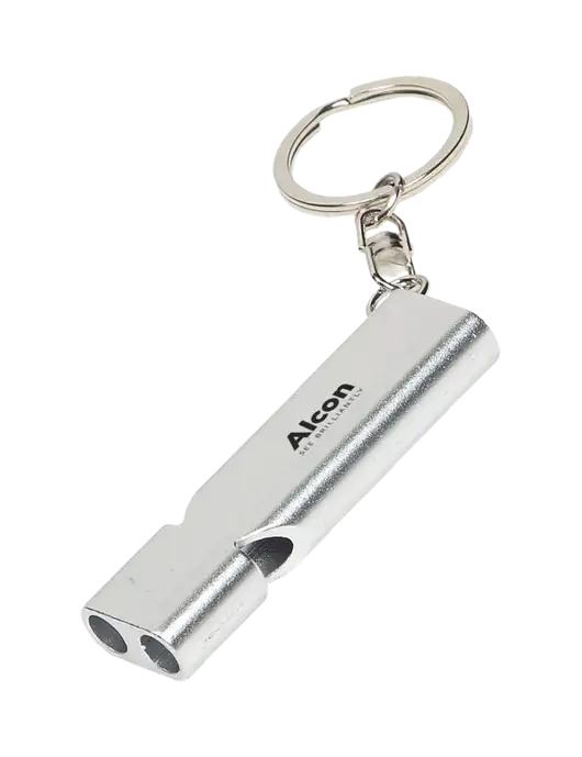Quick Alert Silver Safety Whistle w/Alcon Logo