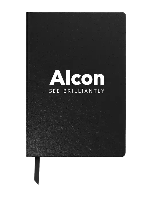 Achieve Black Hardcover Journal, 5.5 x 8.37 w/Alcon Logo