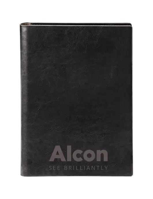 Fabrizio Black 7 x 9.625 Padfolio & Notepad w/Alcon Logo