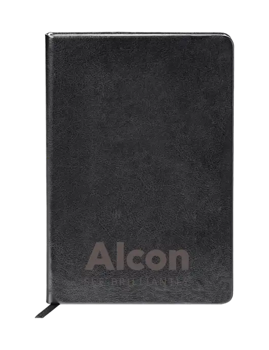 Fabrizio Black Hard Cover 5.75 x 8.3 Journal w/Alcon Logo