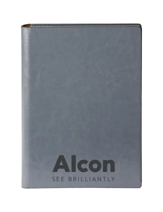 Fabrizio Grey 7 x 9.625 Padfolio & Notepad w/Alcon Logo