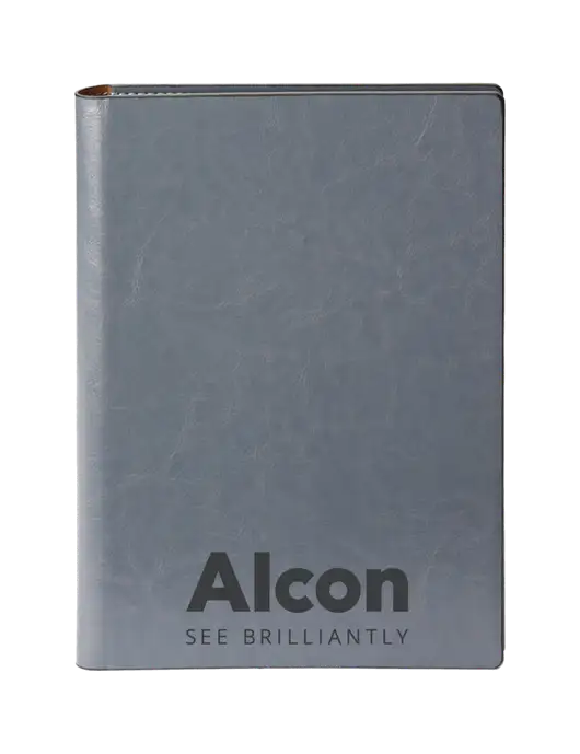 Fabrizio Grey 7 x 9.625 Padfolio & Notepad w/Alcon Logo