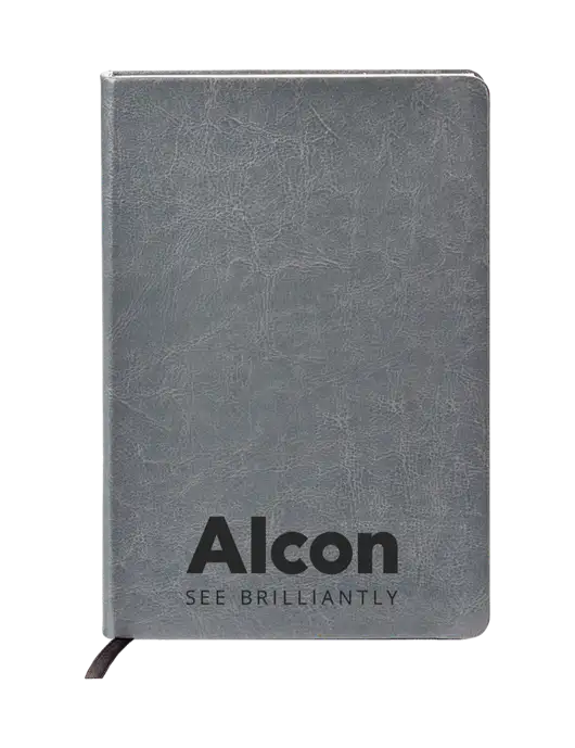 Fabrizio Grey Hard Cover 5.75 x 8.3 Journal w/Alcon Logo