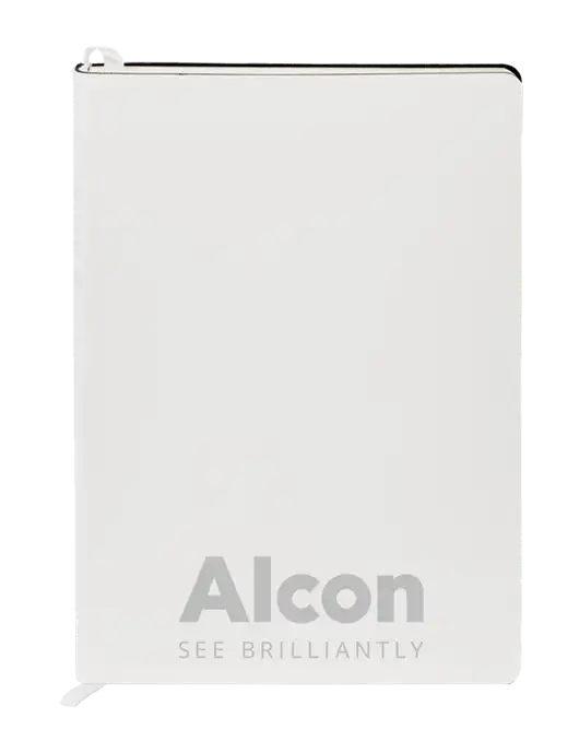 Fabrizio White Soft Cover 5.75 x 8.125 Journal w/Alcon Logo
