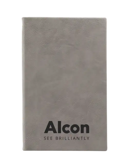 Grey Leatherette 5.25 x 8.25 Journal w/Alcon Logo