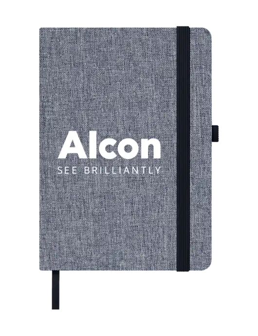 Twill Grey Heathered 5 x 7 Journal w/Alcon Logo