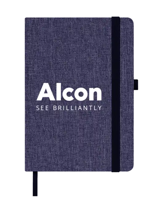 Twill Navy Heathered 5 x 7 Journal w/Alcon Logo