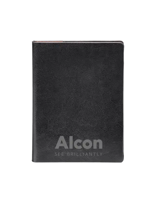 Fabrizio Black Rfid Passport Holder w/Alcon Logo