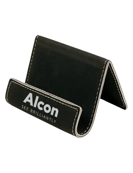 Black Leatherette Card & Phone Holder w/Alcon Logo
