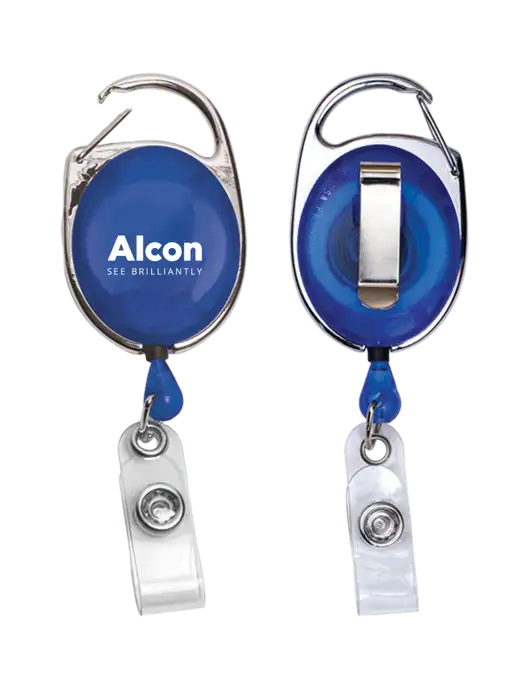 Royal Carabiner Style Badge Reel and Badge Holder w/Alcon Logo