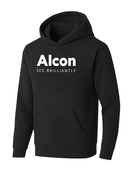 BELLA+CANVAS Black Heather Sponge Fleece Pullover Hoodie w/Alcon Logo