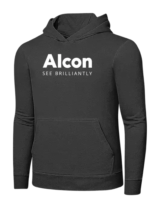 Charcoal 7.8 oz Ring Spun Hooded Sweatshirt w/Alcon Logo