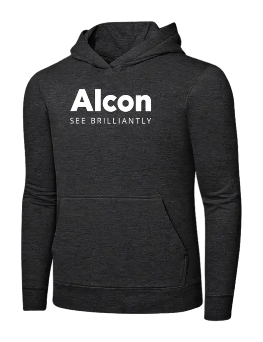 Dark Heather Grey 7.8 oz Ring Spun Hooded Sweatshirt w/Alcon Logo