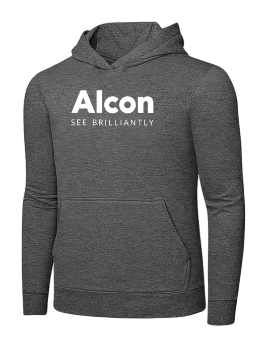 Graphite Heather 7.8. oz Ring Spun Hooded Sweatshirt w/Alcon Logo