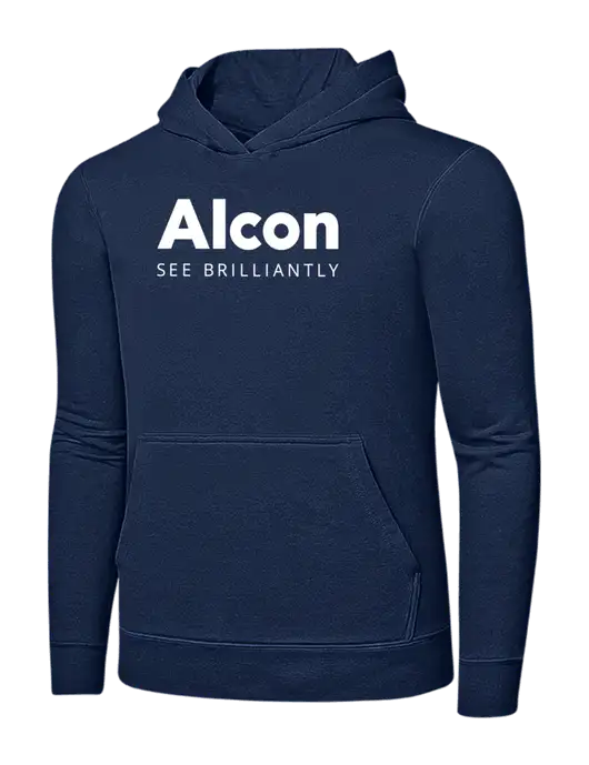 Navy 7.8 oz Ring Spun Hooded Sweatshirt w/Alcon Logo