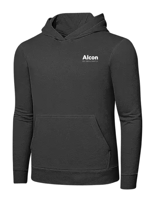 Charcoal 7.8 oz Ring Spun Hooded Sweatshirt w/Alcon Logo