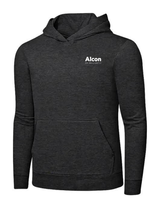 Dark Heather Grey 7.8 oz Ring Spun Hooded Sweatshirt w/Alcon Logo