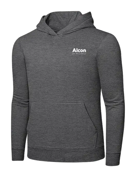 Graphite Heather 7.8. oz Ring Spun Hooded Sweatshirt w/Alcon Logo