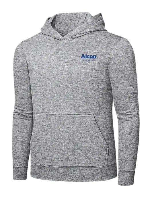 Light Grey Heather 7.8 oz Ring Spun Hooded Sweatshirt w/Alcon Logo