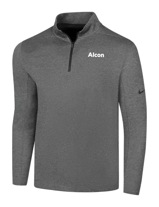 NIKE Dark Grey Heather Dry 1/2 Zip Cover-Up w/Alcon Logo