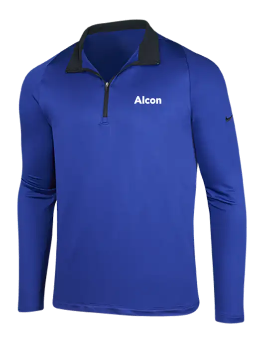 NIKE Deep Royal/Black Dry-Fit Stretch 1/2 Zip Cover-Up w/Alcon Logo