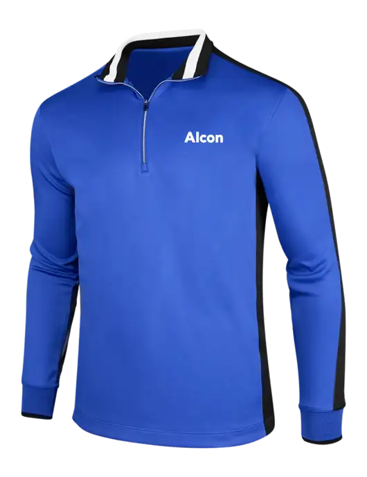 NIKE Game Royal/Black/White Dry-Fit 1/2 Zip Cover-Up w/Alcon Logo