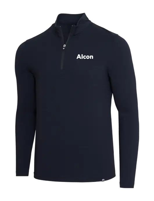 TravisMathew Black Crestview 1/4 Zip w/Alcon Logo