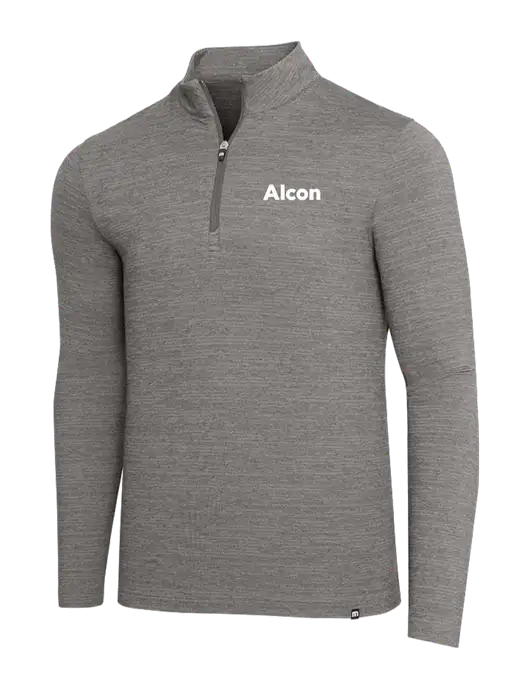 TravisMathew Medium Grey Heather Crestview 1/4 Zip w/Alcon Logo