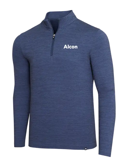 TravisMathew Navy Heather Crestview 1/4 Zip w/Alcon Logo