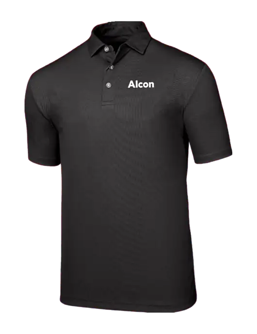 Callaway Birdseye Black Polo w/Alcon Logo