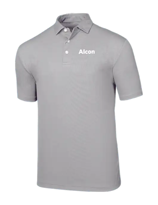 Callaway Birdseye Light Grey Polo w/Alcon Logo