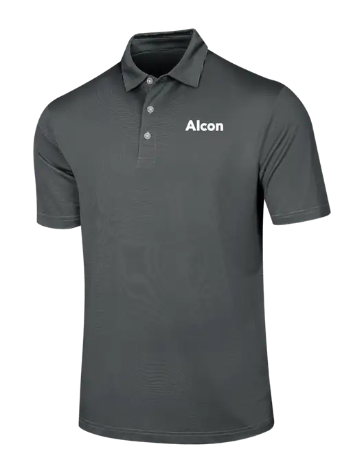 Callaway Black Fine Line Stripe Polo w/Alcon Logo