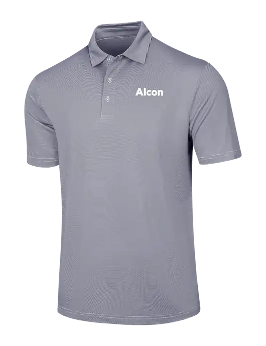 Callaway Navy Fine Line Stripe Polo w/Alcon Logo