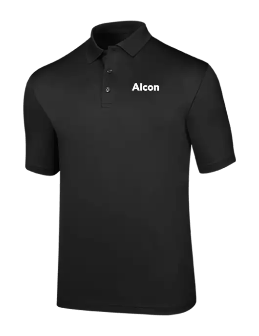 Callaway Opti-Dri Black Chev Polo w/Alcon Logo