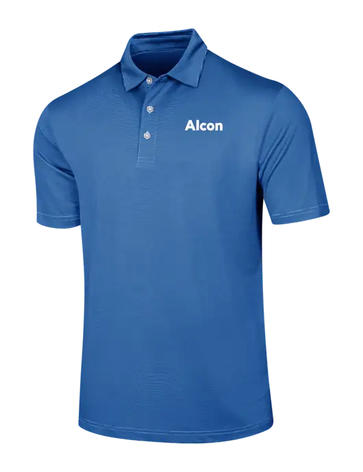 Callaway Royal Blue Fine Line Stripe Polo w/Alcon Logo
