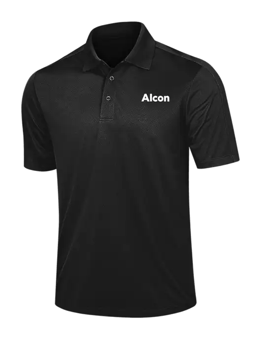Black Diamond Textured Jacquard Polo w/Alcon Logo