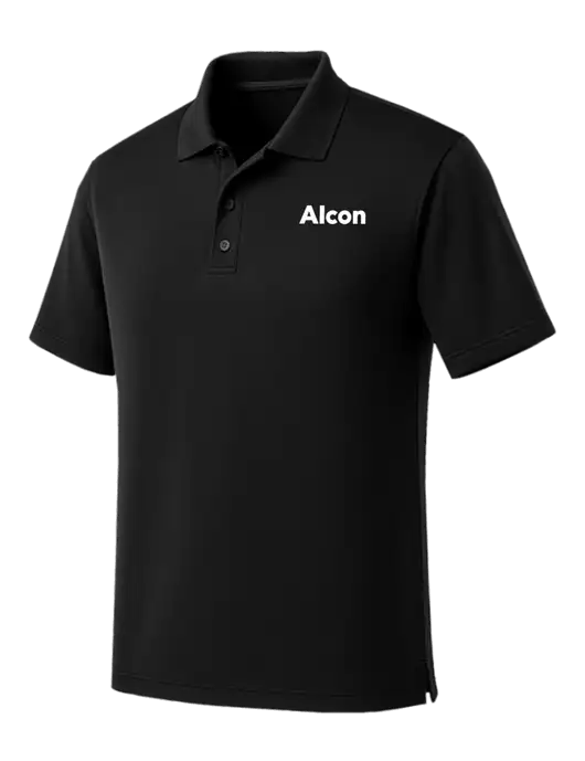 Black Dry Zone UV Micro Mesh Polo w/Alcon Logo