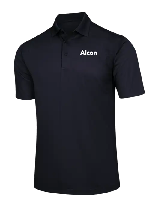 Black Micropique Sport-Wick Polo w/Alcon Logo