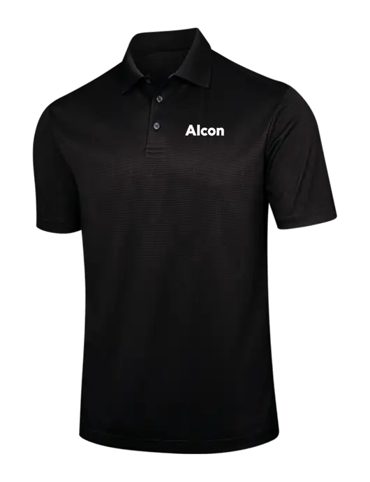 Black Performance Fine Jacquard Polo w/Alcon Logo