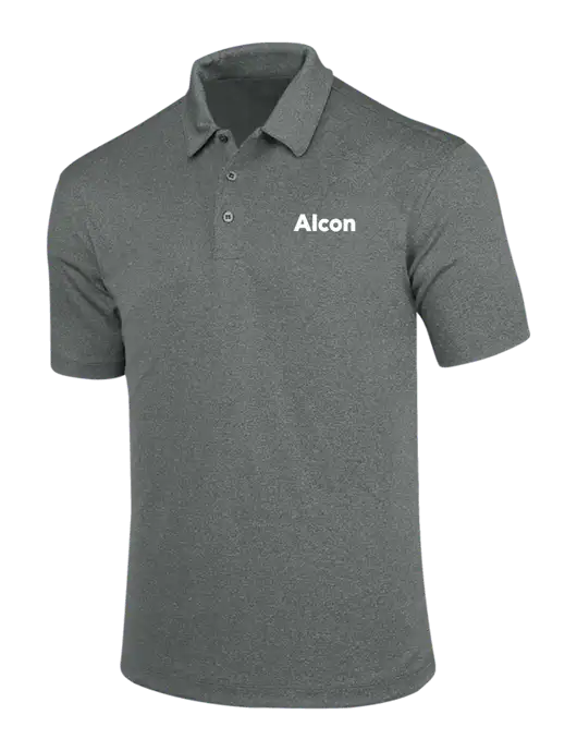 Charcoal Trace Heather Polo w/Alcon Logo