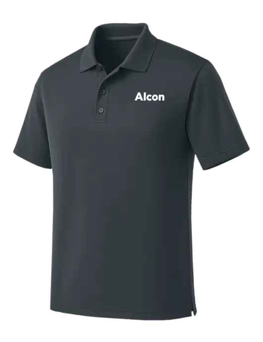 Dark Grey Dry Zone UV Micro Mesh Polo w/Alcon Logo