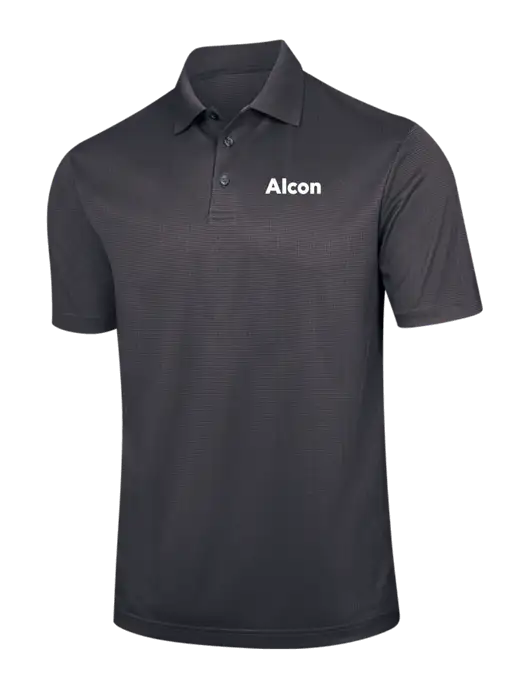 Dark Grey Performance Fine Jacquard Polo w/Alcon Logo