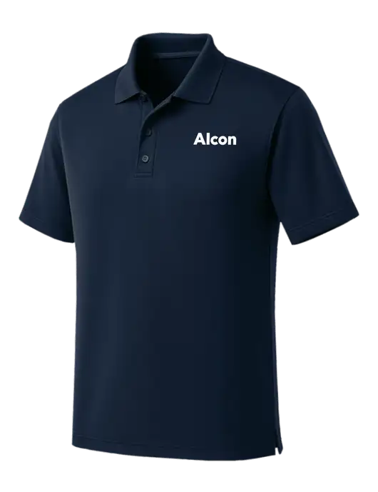 Dark Navy Dry Zone UV Micro Mesh Polo w/Alcon Logo