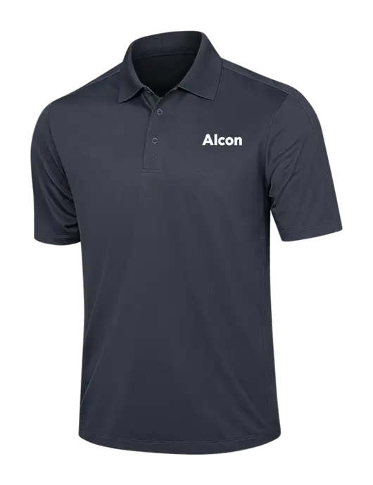 Dark Grey Diamond Textured Jacquard Polo w/Alcon Logo