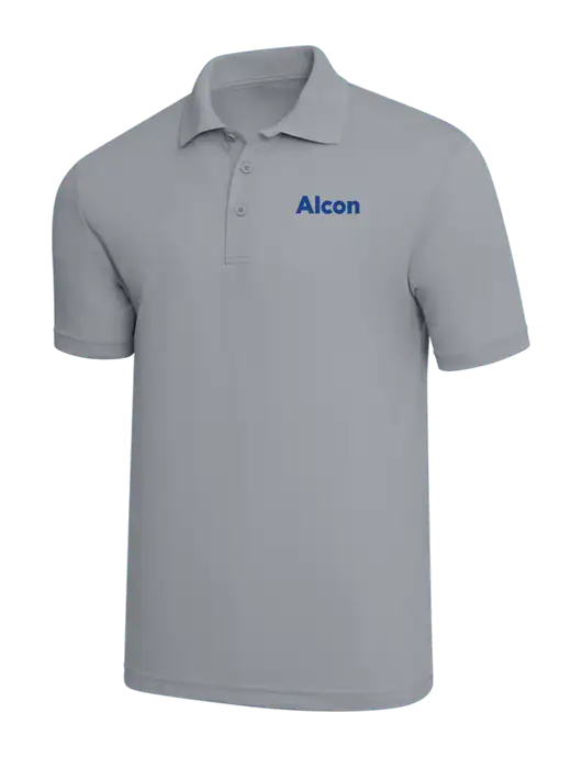 Light Grey PosiCharge RacerMesh Polo w/Alcon Logo