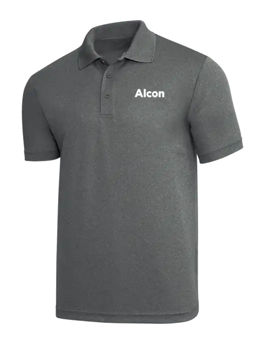 Medium Grey Heather PosiCharge RacerMesh Polo w/Alcon Logo