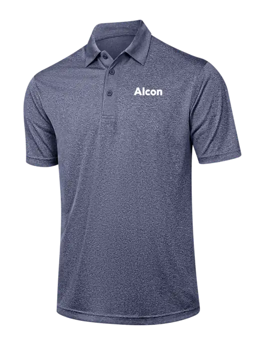 Navy Heather Contender Polo w/Alcon Logo