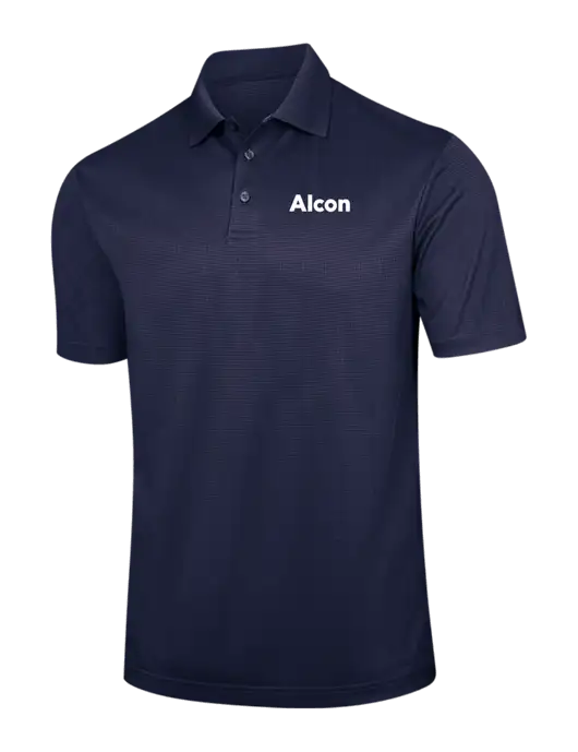 Navy Performance Fine Jacquard Polo w/Alcon Logo