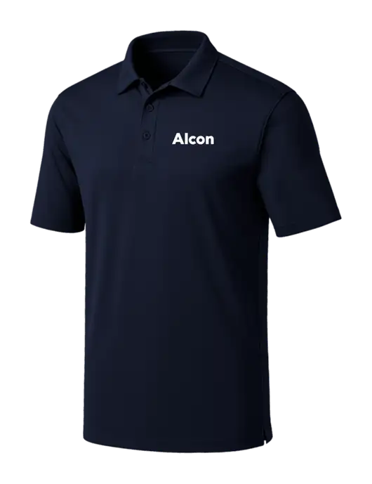 Navy Silk Touch Performance Polo w/Alcon Logo